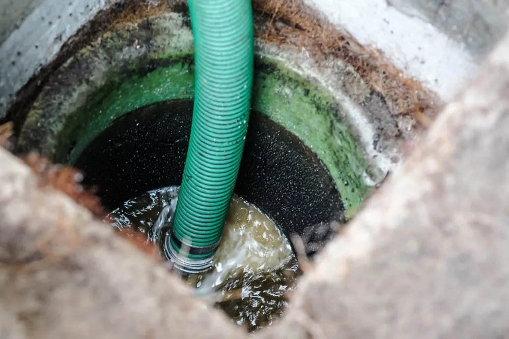 septic system being cleaned with septic pumping