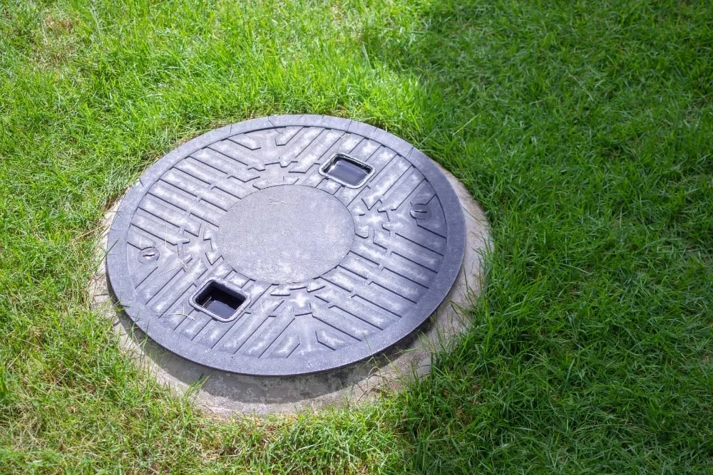 septic tank with grass around it