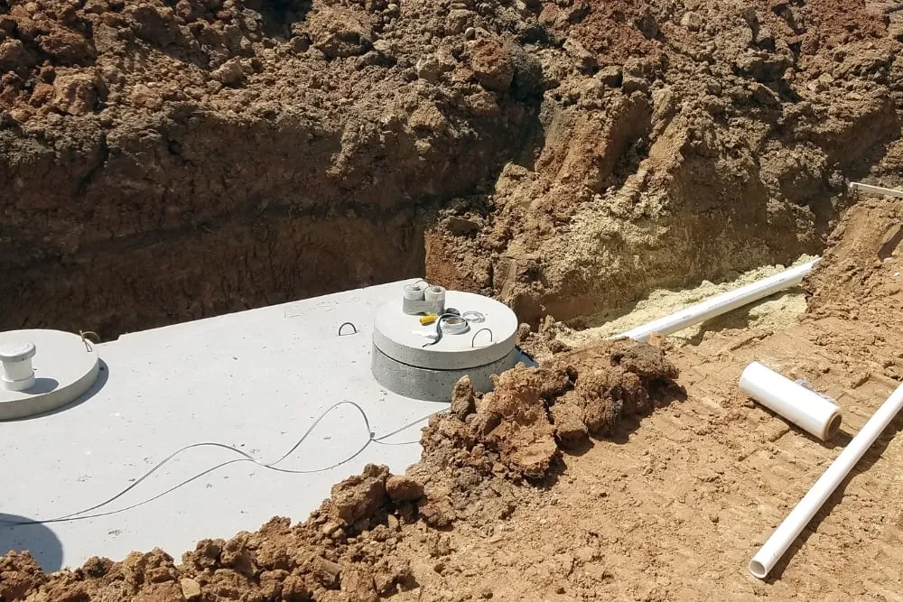 septic system and plumbing pipes